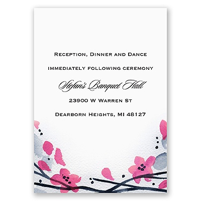 Floral Whimsy Frame - Fuchsia - Reception Card