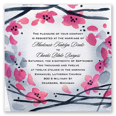 Floral Whimsy Frame - Fuchsia - Invitation
