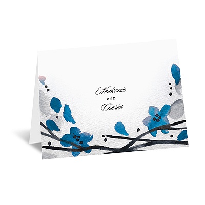 Floral Whimsy Frame - Malibu - Note Card and Envelope