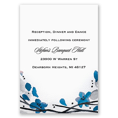 Floral Whimsy Frame - Malibu - Reception Card