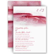 Rushing Watercolor - Cherry - Invitation