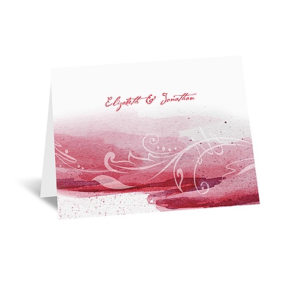 Rushing Watercolor - Cherry - Note Card and Envelope
