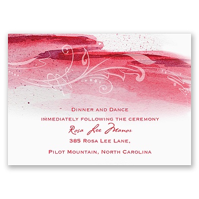Rushing Watercolor - Cherry - Reception Card