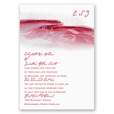 Rushing Watercolor - Cherry - Invitation