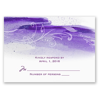 Rushing Watercolor - Grapevine - Response Card and Envelope