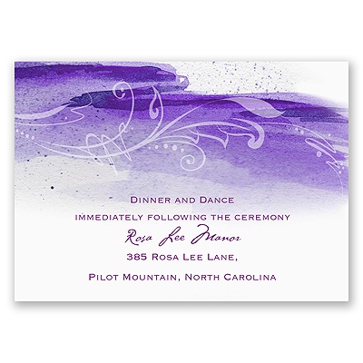 Rushing Watercolor - Grapevine - Reception Card