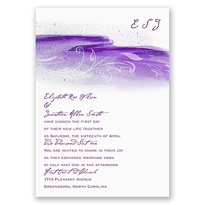 Rushing Watercolor - Grapevine - Invitation