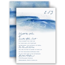 Rushing Watercolor - Malibu - Invitation