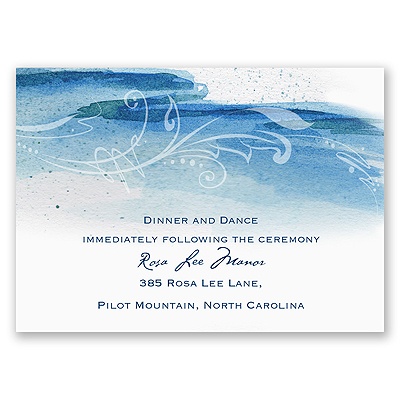 Rushing Watercolor - Malibu - Reception Card