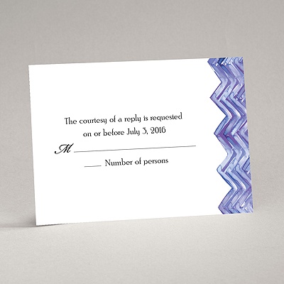 Watercolor Chevron - Response Card and Envelope