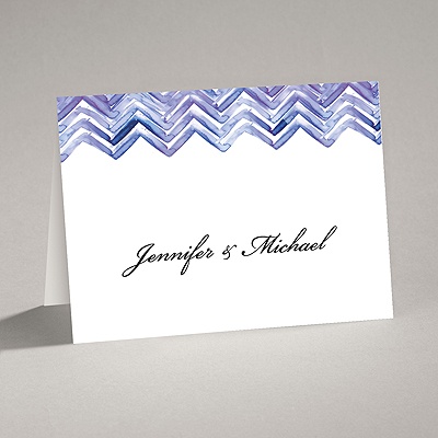 Watercolor Chevron - Note Card and Envelope
