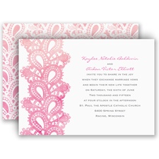 Watercolor Paisley - Fuchsia - Invitation
