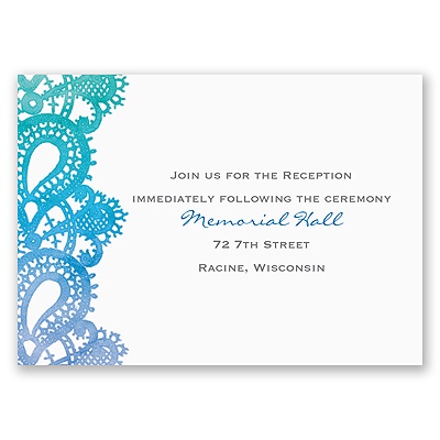 Watercolor Paisley - Fuchsia - Reception Card