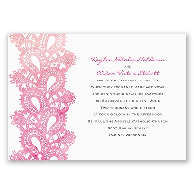 Watercolor Paisley - Fuchsia - Invitation