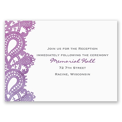 Watercolor Paisley - Grapevine - Reception Card