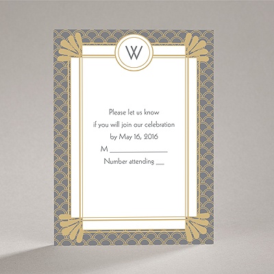 Art Deco Border - Response Card and Envelope