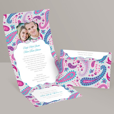 Perfectly Paisley - Palm - Seal and Send Invitation