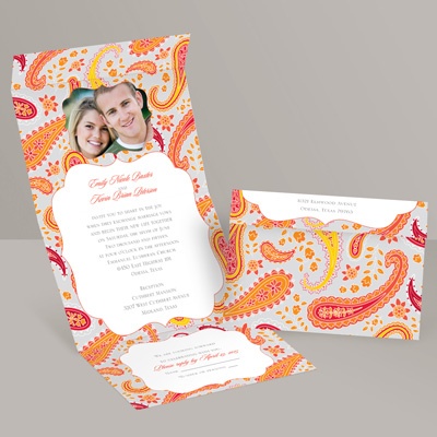 Perfectly Paisley - Tango - Seal and Send Invitation