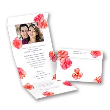 Watercolor Posies - Barn Red - Seal and Send Invitation