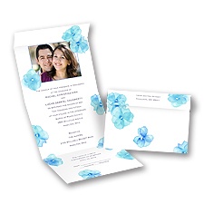 Watercolor Posies - Malibu - Seal and Send Invitation