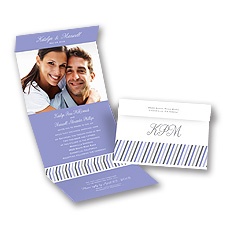 Slanted Stripes - Orchid - Seal and Send Invitation
