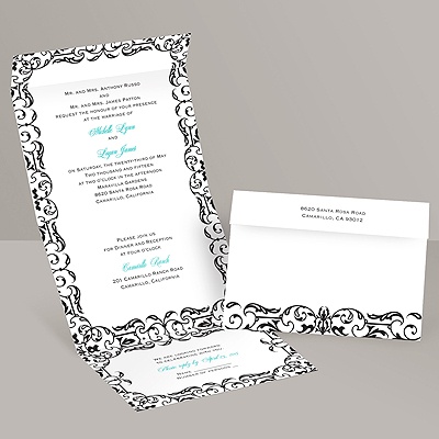 Damask Accents - Seal and Send Invitation