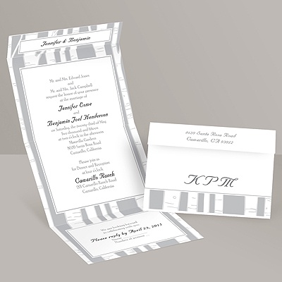 Birch Forest - Sterling - Seal and Send Invitation