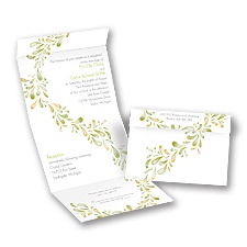 Watercolor Petals - Granny Apple - Seal and Send Invitation