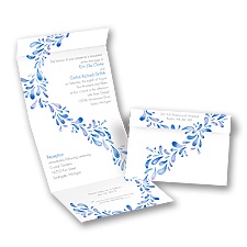 Watercolor Petals - Malibu - Seal and Send Invitation