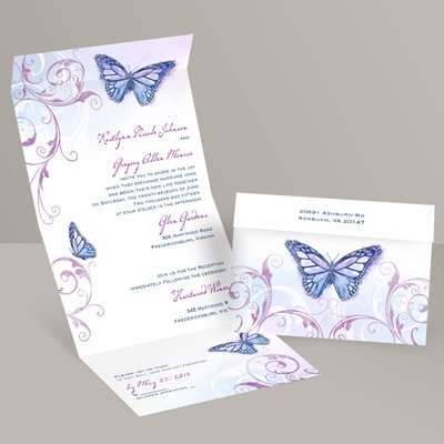 Beautiful Butterflies - Grapevine - Seal and Send Invitation