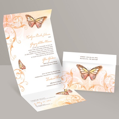 Beautiful Butterflies - Poppy - Seal and Send Invitation