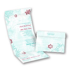 Snowflakes and Swirls - Aqua - Seal and Send Invitation