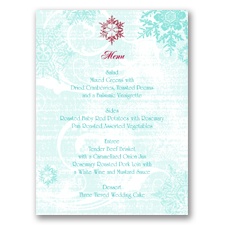 Snowflakes and Swirls - Aqua - Menu Card