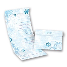 Snowflakes and Swirls - Celestial Blue - Seal and Send Invitation