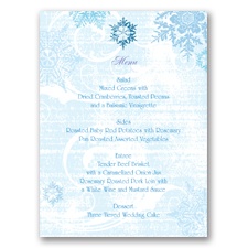 Snowflakes and Swirls - Celestial Blue - Menu Card