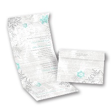 Snowflakes and Swirls - Pewter - Seal and Send Invitation