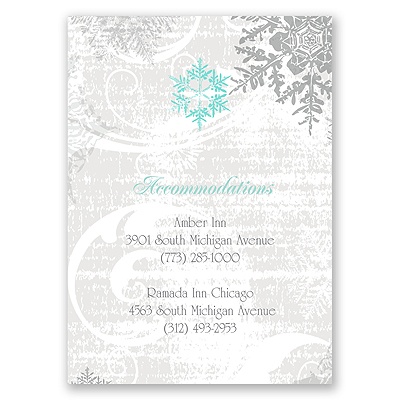 Snowflakes and Swirls - Pewter - Accommodation Card