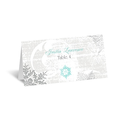 Snowflakes and Swirls - Pewter - Escort Card