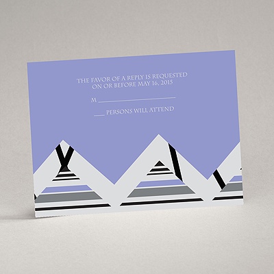 Extremely Chevron - Orchid - Response Card and Envelope