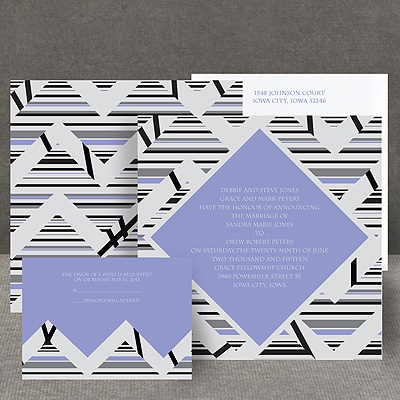 Extremely Chevron - Orchid - Invitation