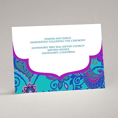 Exotic Flair - Peacock - Reception Card