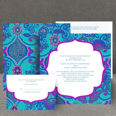 Exotic Flair - Peacock - Invitation