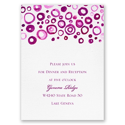 Artsy Romance - Amethyst - Reception Card