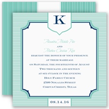 Pinstripe Monogram - Invitation