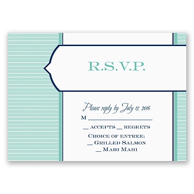 Pinstripe Monogram - Response Card and Envelope