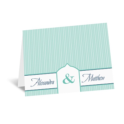 Pinstripe Monogram - Note Card and Envelope