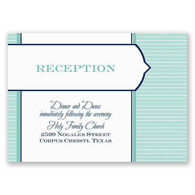 Pinstripe Monogram - Reception Card