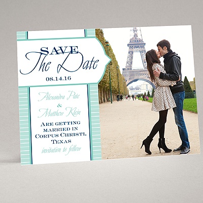 Pinstripe Monogram - Save the Date Magnet