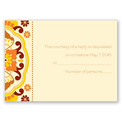 Moroccan Beauty - Citrus - Response Card and Envelope