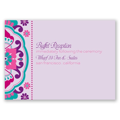 Moroccan Beauty - Fuchsia - Reception Card